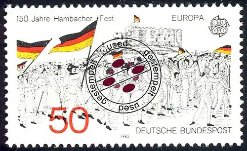 1130 Europa historische Ereignisse 50 Pf O gestempelt