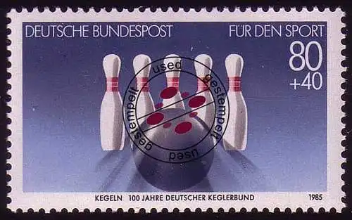 1238 Sporthilfe 80+40 Pf Keglerbund / Kegeln O gestempelt