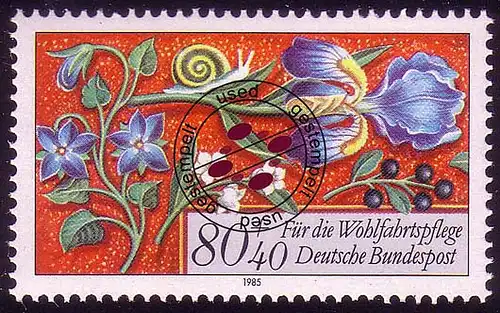 1261 Wohlfahrt Miniaturen 80+40 Pf O gestempelt