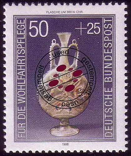 1295 Wohlfahrt Kostbare Gläser 50+25 Pf O gestempelt