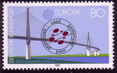 1322 Europe Architecture moderne 80 Pf O Tamponné