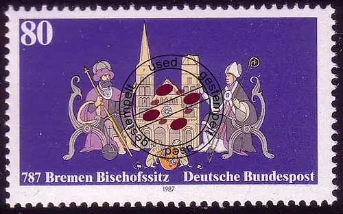 1329 Bischofssitz Bremen O gestempelt