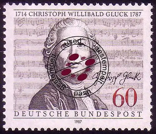 1343 Christoph Willibald Gluck O gestempelt