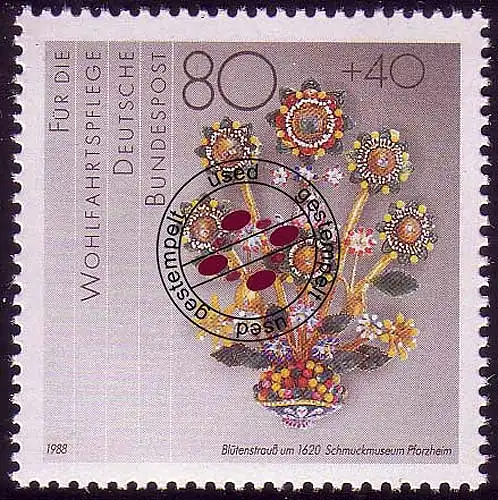 1386 Wohnfschausführung 80+40 Pf O Tamponné