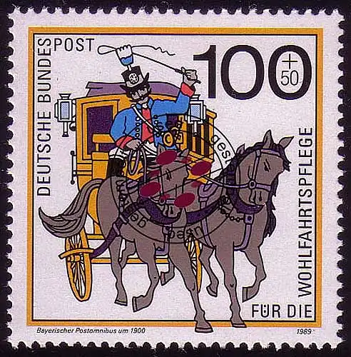 1439 Wohlfahrt Postbeförderung 100+50 Pf O