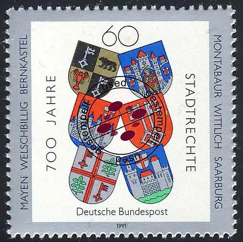 1528 Droits de la ville 1991 O Tamponné