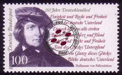 1555 Deutschlandlied O gestempelt