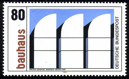 1166 Bauhaus Walter Gropius 80 Pf ** post-fraîchissement