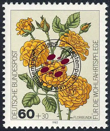 1151 Rose de jardin de bienfaisance 60+30 Pf O Tamponné