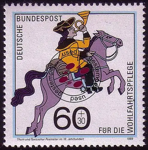 1437 transport postal de bien-être 60+30 Pf O