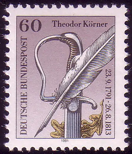 1559 Theodor Körner 60 Pf aus Block 25, postfrisch **