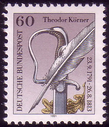 1559 Theodor Körner 60 Pf aus Block 25 **
