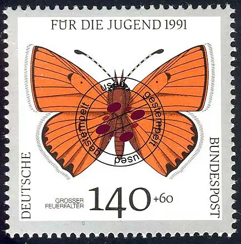 1519 Jugend Schmetterlinge 140+60 Pf, gestempelt O