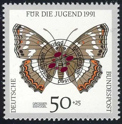 1513 Jugend Schmetterlinge 50+25 Pf, gestempelt O