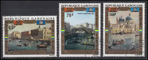 Gabon: UNESCO - Sauvez Venise Peintures Paintings Vanvitelli et Caffi, ensemble O