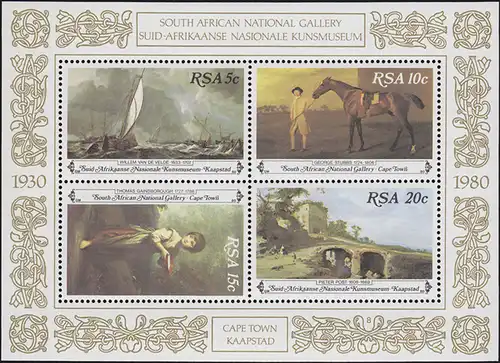 Afrique du Sud / RSA: Peinture dans la galerie nationale du Cap 1980, bloc **