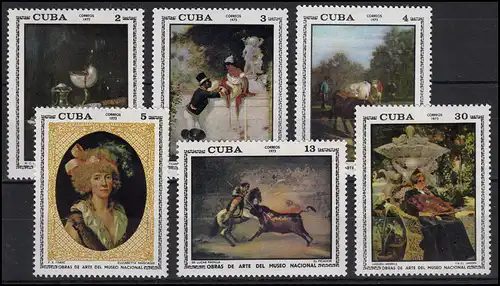 Karibik Gemälde Paintings Heda, Landaluze, Troyon, Fabre, Morell 1973 6 Werte **