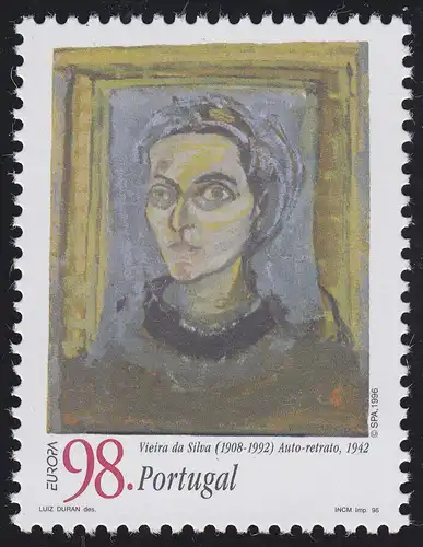 Portugal: EUROPE / CEPT Vieira da Silva 1908-1992, marque **