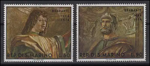 San Marino: Baumeister Bramante Gemälde & Paintings 1969, 2 Werte, Satz **