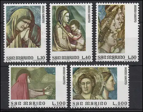 Saint-Marin: Année sainte / Anno Santo 1975, 5 valeurs, ensemble **
