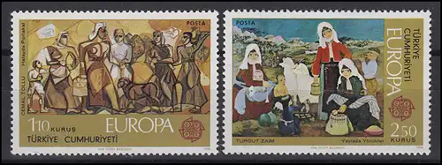 Turquie: EUROPE / CEPT peinture Paintings 1975, 2 valeurs, ensemble **