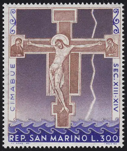 Saint-Marin: peinture Paintings Cimabue crucifix de Santa Croce Florence, marque **