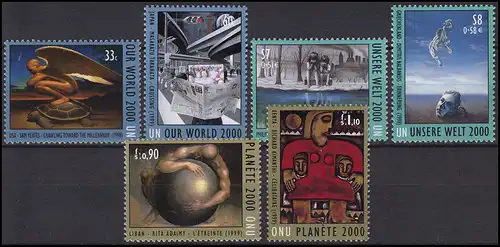 UNO: Peintures Notre monde / Our World 2000, 6 valeurs, ensemble **