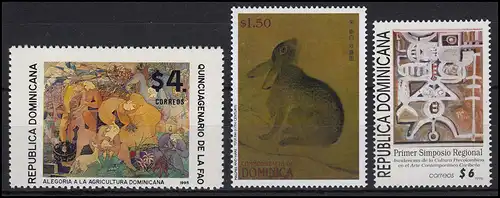 Dominika Gemälde Paintings Moderne Kunst / Modern Art Landwirtschaft, 3 Werte **