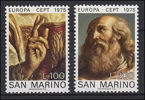 Saint-Marin: EUROPE / CEPT peinture Paintings 1975, phrase **