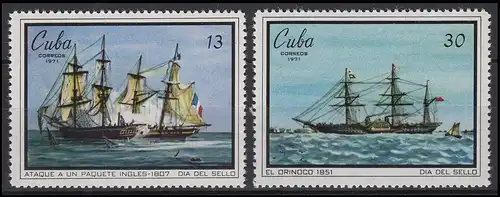 Tag der Briefmarke Gemälde Paintings Segelschiffe 1971, 2 Werte **