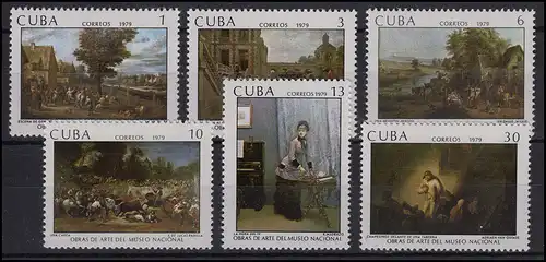Caraïbes peintures Painting Teniers, Meissonier, Wilkie, Padilla 1979, 6 valeurs **