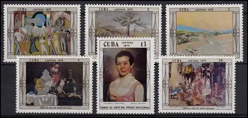 Caraïbes peintures Paintings Pogolotti Cleenewerck Collazo Martinez 1975, 6 valeurs