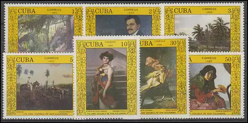 Caraïbes peinture Paintings de l'école San Alejandro 1988, 9 valeurs **