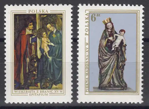 Pologne: Peintures chrétiennes & sculptures - Madonnes, 2 valeurs, ensemble **