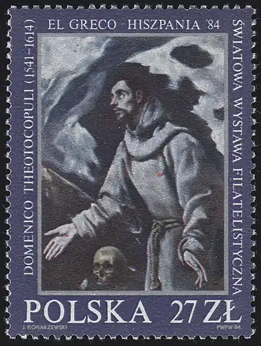 Pologne: Exposition ESPAGNE 1984 & peinture par El Greco, marque **