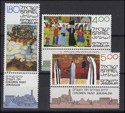 Israël: peintures des dessins enfants - Children paint Jérusalem, marques avec TAB **