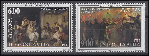 Yougoslavie: EUROPE / CEPT Fêtes nationales Peintures & Paintings 1998, ensemble **