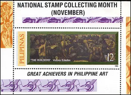 Philippinen Philatelie National Stamp-Collecting Gemälde/Painting 1995, Block **