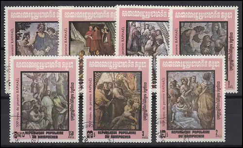 Kambodscha: Gemälde / Paintings Maler Raffael / Raphael 1983, 7 Werte, Satz O