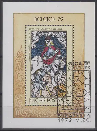 Ungarn: BELGIEN 1972 & Gemälde Művész St. Martin, ESSt Budapest 20.6.72