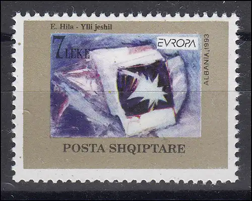 Albanien: Edi Hila Gemälde 1993, 1 Marke postfrisch **