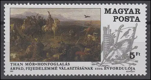 Ungarn: Gemälde von Mór Than 1989, Marke **