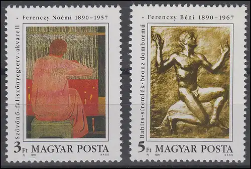 Hongrie: peintures de Noémi et Béni 1990, 2 valeurs **