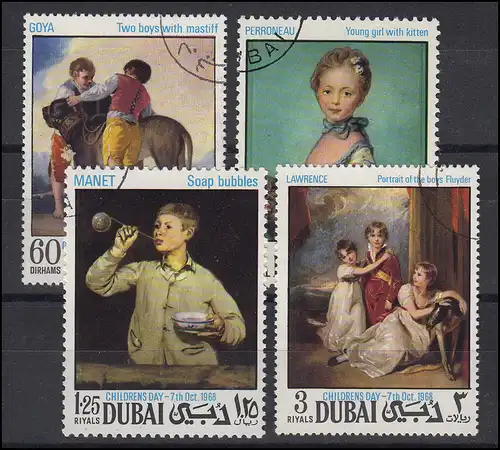 Dubai: Gemälde Paintings Kindertag Childrens Day 1968, Satz O