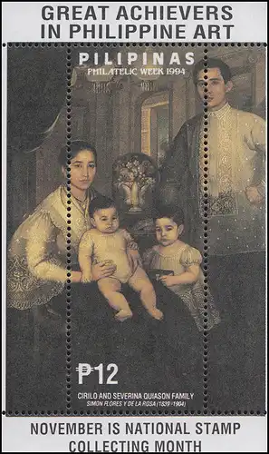 Philippinen Philatelie Stamp-Collecting Gemälde/Painting Familiy 1994, Block **