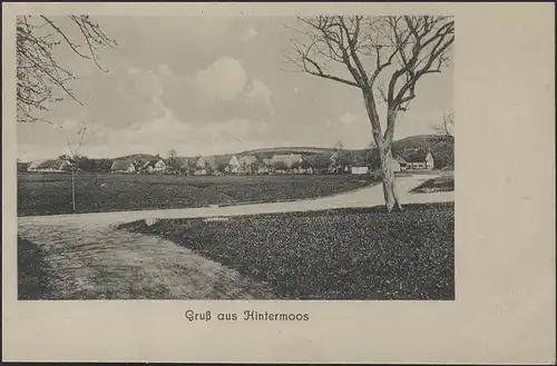 Ansichtskarte: Hintermoos, Einkreisstempel mit Uhrzeit WEINGARTEN 18.5.21