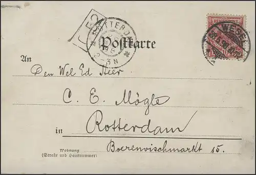 Carte postale: Salutation de ... Pentecôte & fille de signe de l'oeil, Wesel 28.5.98