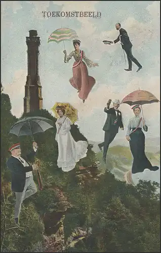 Niederlande Ansichtskarte: Toekomstbeeld - Visionen, gelaufen 1905 