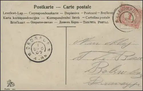 Niederlande Ansichtskarte: Toekomstbeeld - Visionen, gelaufen 1905 