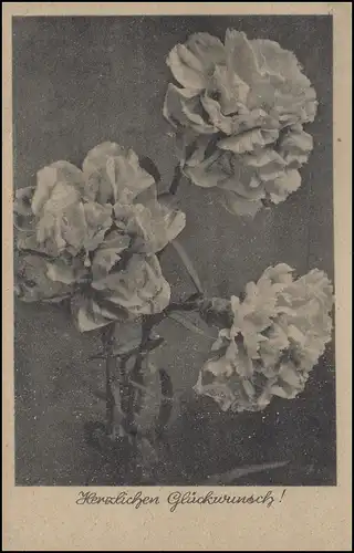 944 Planteur 2x 6 Pf. MeF Carte d'anniversaire HALLE / SAALE 19.3.48 après Plattling